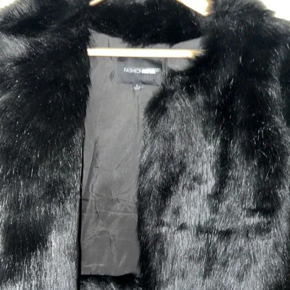 Fashion Nova Black Fur Coat - Picture 2 of 4